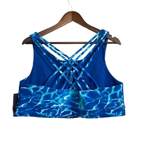 Torrid Womens NWT Blue Water Low-Impact Wireless Zip-Front Active Sports Bra 2X - Picture 9 of 9
